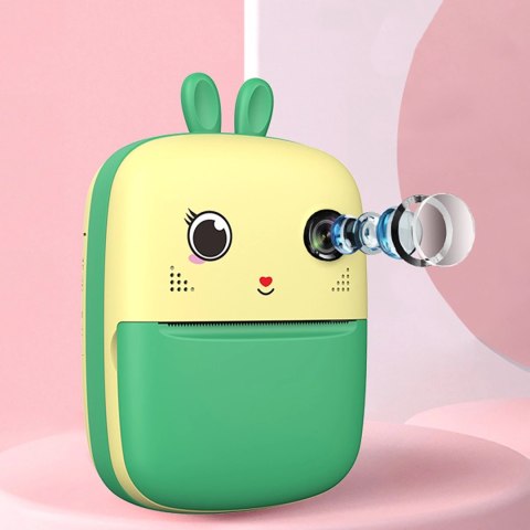 Mini drukarka termiczna dla dzieci z aparatem fotograficznym i kamerą - zielona Mini drukarka termiczna dla dzieci z aparatem fotograficznym i kamerą - zielona