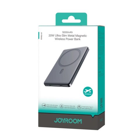 Powerbank Joyroom JR-PBM08 5000mAh 20W z ładowaniem indukcyjnym - szary Powerbank Joyroom JR-PBM08 5000mAh 20W z ładowaniem indukcyjnym - szary