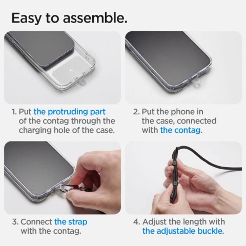 Smycz i zawieszka Spigen Universal Strap Set - czarne Smycz i zawieszka Spigen Universal Strap Set - czarne