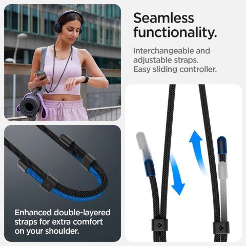 Smycz i zawieszka Spigen Universal Strap Set - czarne Smycz i zawieszka Spigen Universal Strap Set - czarne