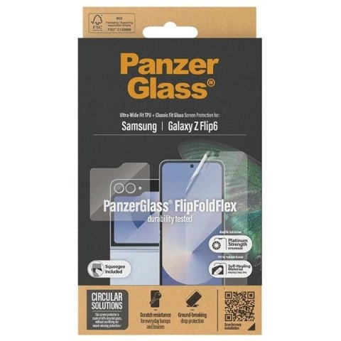 Zestaw PanzerGlass Bundle 2in1 folia + szkło hartowane do Samsung Galaxy Z Flip 6 Zestaw PanzerGlass Bundle 2in1 folia + szkło hartowane do Samsung Galaxy Z Flip 6