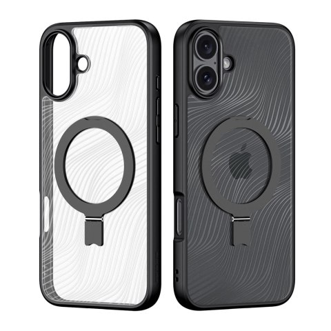 Etui Dux Ducis Aimo Mag z MagSafe i podstawką na iPhone 16 - czarne Etui Dux Ducis Aimo Mag z MagSafe i podstawką na iPhone 16 - czarne