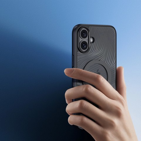 Etui Dux Ducis Aimo Mag z MagSafe i podstawką na iPhone 16 - czarne Etui Dux Ducis Aimo Mag z MagSafe i podstawką na iPhone 16 - czarne