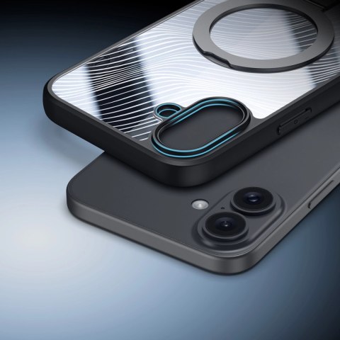 Etui Dux Ducis Aimo Mag z MagSafe i podstawką na iPhone 16 - czarne Etui Dux Ducis Aimo Mag z MagSafe i podstawką na iPhone 16 - czarne