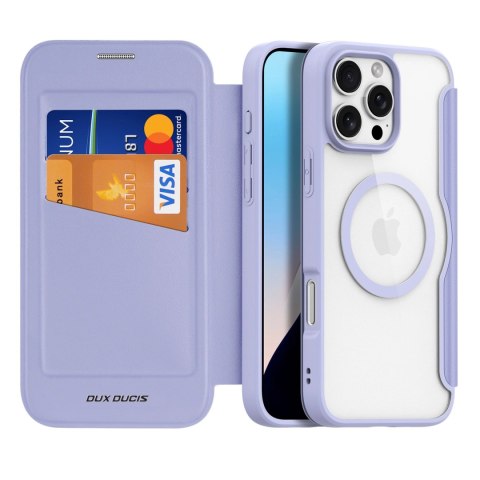 Etui Dux Ducis Skin X Pro na iPhone 16 Pro Max z MagSafe i klapką - fioletowe Etui Dux Ducis Skin X Pro na iPhone 16 Pro Max z MagSafe i klapką - fioletowe