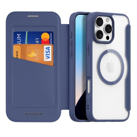 Etui Dux Ducis Skin X Pro na iPhone 16 Pro Max z MagSafe i klapką - niebieskie Etui Dux Ducis Skin X Pro na iPhone 16 Pro Max z MagSafe i klapką - niebieskie