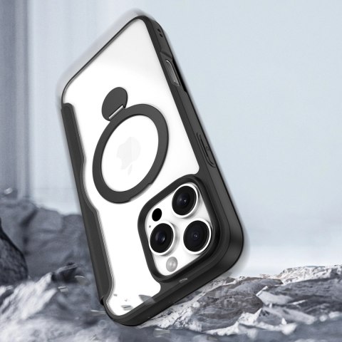 Etui Dux Ducis Skin X Pro na iPhone 16 Pro Max z MagSafe, klapką i podstawką - czarne Etui Dux Ducis Skin X Pro na iPhone 16 Pro Max z MagSafe, klapką i podstawką - czarne