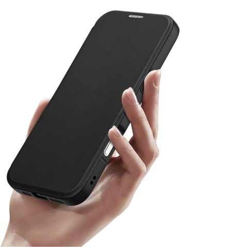 Etui Dux Ducis Skin X Pro na iPhone 16 Pro z MagSafe, klapką i podstawką - czarne