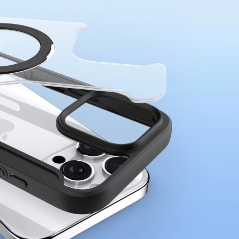 Etui Dux Ducis Skin X Pro na iPhone 16 Pro z MagSafe, klapką i podstawką - czarne