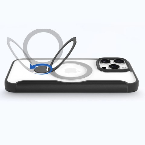 Etui Dux Ducis Skin X Pro na iPhone 16 Pro z MagSafe, klapką i podstawką - czarne