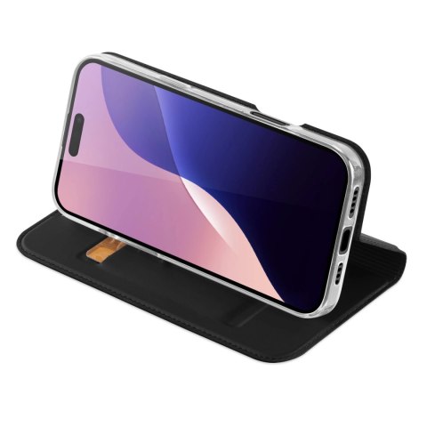 Etui Dux Ducis Skin Pro na iPhone 16 Pro z klapką i miejscem na kartę - czarne