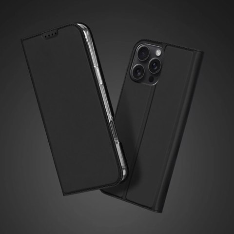 Etui Dux Ducis Skin Pro na iPhone 16 Pro z klapką i miejscem na kartę - czarne