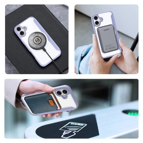 Etui Dux Ducis Skin X Pro na iPhone 16 z MagSafe i klapką - fioletowe