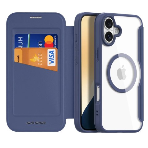 Etui Dux Ducis Skin X Pro na iPhone 16 z MagSafe i klapką - niebieskie Etui Dux Ducis Skin X Pro na iPhone 16 z MagSafe i klapką - niebieskie