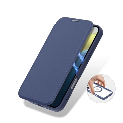 Etui Dux Ducis Skin X Pro na iPhone 16 z MagSafe i klapką - niebieskie Etui Dux Ducis Skin X Pro na iPhone 16 z MagSafe i klapką - niebieskie