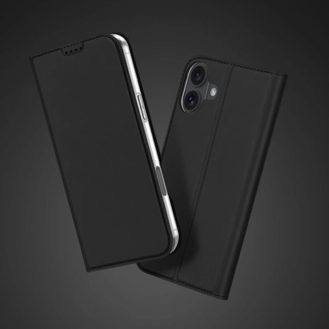 Etui Dux Ducis Skin Pro na iPhone 16 z klapką i miejscem na kartę - czarne