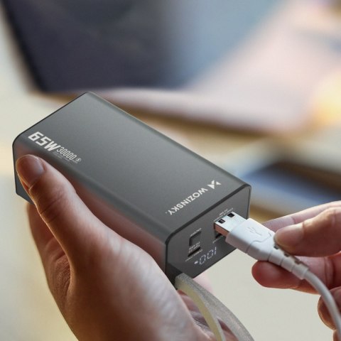 Powerbank Wozinsky K65+ 65W 30000mAh 2x USB-C, 1x USB-A 65W - czarny Powerbank Wozinsky K65+ 65W 30000mAh 2x USB-C, 1x USB-A 65W - czarny