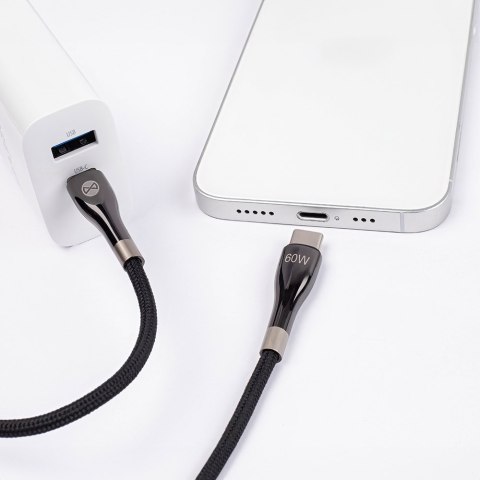 Forever kabel Sleek USB-C - USB-C 1,0 m 60W czarny Forever kabel Sleek USB-C - USB-C 1,0 m 60W czarny