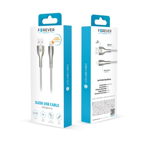 Forever kabel Sleek USB - Lightning 1,0 m 2,4A biały Forever kabel Sleek USB - Lightning 1,0 m 2,4A biały