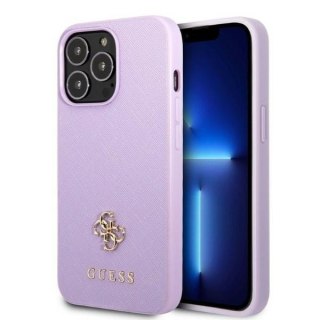 Guess nakładka do iPhone 13 / 13 Pro 6,1" GUHCP13LPS4MU purpurowa hardcase Saffiano 4G Small Metal Logo