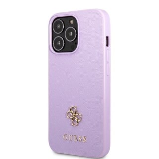Guess nakładka do iPhone 13 / 13 Pro 6,1" GUHCP13LPS4MU purpurowa hardcase Saffiano 4G Small Metal Logo