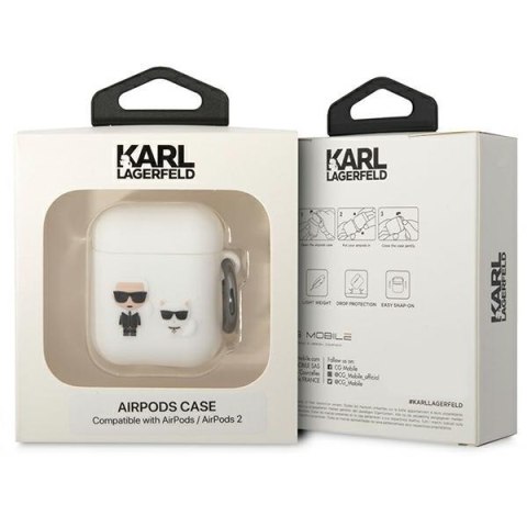 Karl Lagerfeld etui do Airpods 1 / 2 KLACA2SILKCW białe Silicone Karl & Choupette Karl Lagerfeld etui do Airpods 1 / 2 KLACA2SILKCW białe Silicone Karl & Choupette
