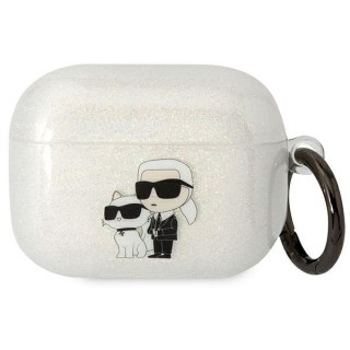 Karl Lagerfeld etui do Airpods Pro KLAPHNKCTGT transparentne Gliter Karl & Choupette