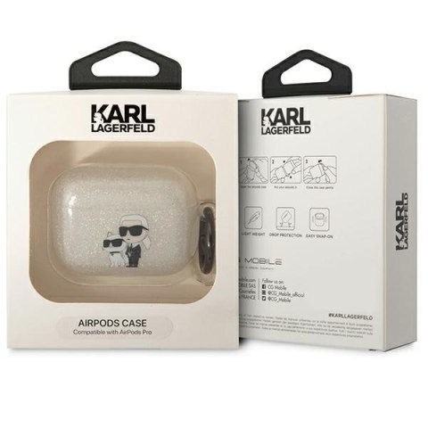 Karl Lagerfeld etui do Airpods Pro KLAPHNKCTGT transparentne Gliter Karl & Choupette
