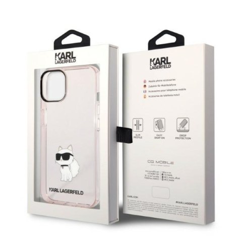 Karl Lagerfeld nakładka do iPhone 14 6,1" KLHCP14SHNCHTCP różowa hardcase Ikonik Choupette Karl Lagerfeld nakładka do iPhone 14 6,1" KLHCP14SHNCHTCP różowa hardcase Ikonik Choupette
