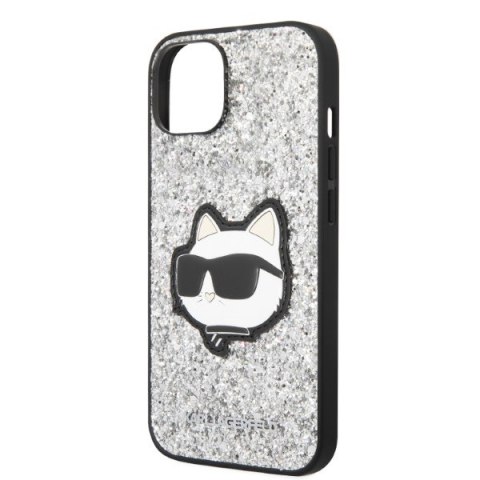 Karl Lagerfeld nakładka do iPhone 14 Plus 6,7" KLHCP14MG2CPS srebrna hardcase Glitter Choupette Patch