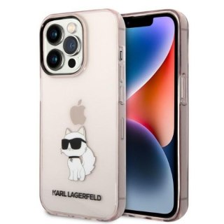 Karl Lagerfeld nakładka do iPhone 14 Pro 6,1" KLHCP14LG2CPS różowa hardcase Ikonik Choupette