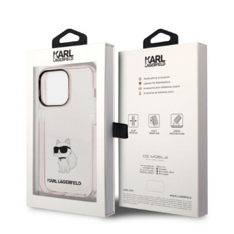 Karl Lagerfeld nakładka do iPhone 14 Pro 6,1" KLHCP14LG2CPS różowa hardcase Ikonik Choupette Karl Lagerfeld nakładka do iPhone 14 Pro 6,1" KLHCP14LG2CPS różowa hardcase Ikonik Choupette