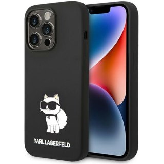 Karl Lagerfeld nakładka do iPhone 14 Pro 6,1" KLHMP14LSNCHBCK czarna hardcase Silicone Choupette MagSafe