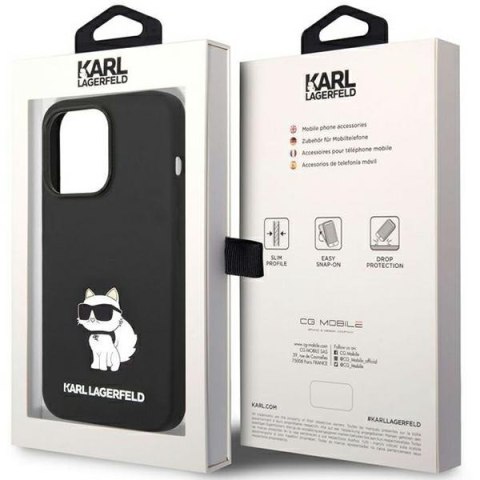Karl Lagerfeld nakładka do iPhone 14 Pro 6,1" KLHMP14LSNCHBCK czarna hardcase Silicone Choupette MagSafe Karl Lagerfeld nakładka do iPhone 14 Pro 6,1" KLHMP14LSNCHBCK czarna hardcase Silicone Choupette MagSafe