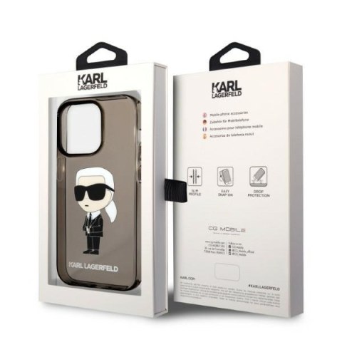 Karl Lagerfeld nakładka do iPhone 14 Pro Max 6,7" KLHCP14XHNIKTCK czarna hardcase Ikonik Karl Lagerfeld
