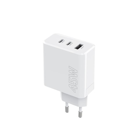Maxlife ładowarka sieciowa PD QC MXTC-07-45ACC 2x USB-C 1x USB 45W biała Maxlife ładowarka sieciowa PD QC MXTC-07-45ACC 2x USB-C 1x USB 45W biała