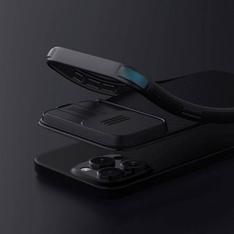 Etui Nillkin CamShield Pro Case na iPhone 16 Pro Max z osłoną na aparat - czarne Etui Nillkin CamShield Pro Case na iPhone 16 Pro Max z osłoną na aparat - czarne