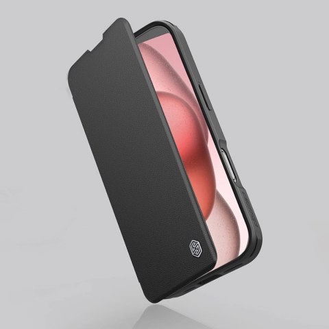 Etui Nillkin Qin Prop Leather Case z osłoną na aparat i podstawką na iPhone 16 Pro - czarne Etui Nillkin Qin Prop Leather Case z osłoną na aparat i podstawką na iPhone 16 Pro - czarne