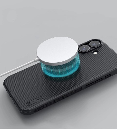 Etui Nillkin Super Frosted Shield Pro Magnetic Case na iPhone 16 - czarne Etui Nillkin Super Frosted Shield Pro Magnetic Case na iPhone 16 - czarne