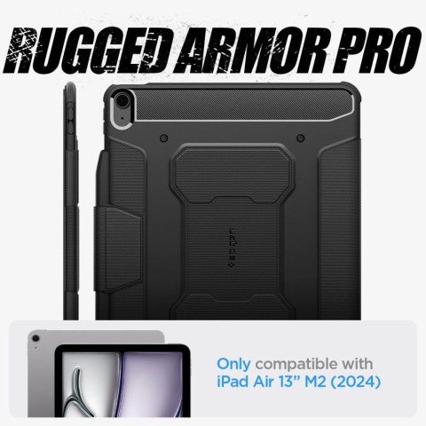 Etui Spigen Rugged Armor Pro na iPad Air 13" 2024 - czarne Etui Spigen Rugged Armor Pro na iPad Air 13" 2024 - czarne