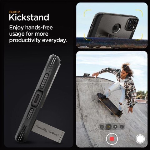 Etui Spigen Tough Armor MagSafe na iPhone 15 Pro Max - metaliczny szary Etui Spigen Tough Armor MagSafe na iPhone 15 Pro Max - metaliczny szary