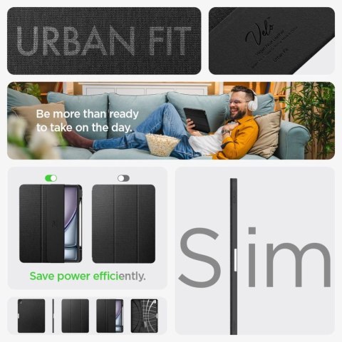 Etui Spigen Urban Fit na iPad Air 13" 2024 - czarne Etui Spigen Urban Fit na iPad Air 13" 2024 - czarne