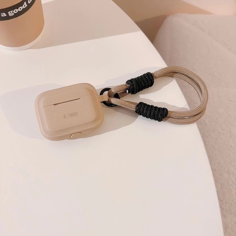 Etui Tech-Protect Silicone Rope na Apple AirPods Pro 1 / 2 - jasnobrązowy