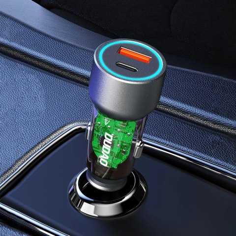Ładowarka samochodowa Dudao R4T 30W USB-A / USB-C - szara Ładowarka samochodowa Dudao R4T 30W USB-A / USB-C - szara