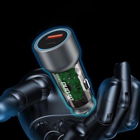 Ładowarka samochodowa Dudao R4T 30W USB-A / USB-C - szara Ładowarka samochodowa Dudao R4T 30W USB-A / USB-C - szara