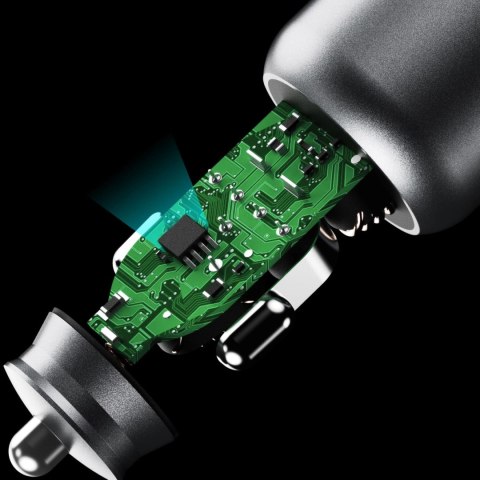 Ładowarka samochodowa Dudao R4T 30W USB-A / USB-C - szara Ładowarka samochodowa Dudao R4T 30W USB-A / USB-C - szara