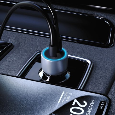 Ładowarka samochodowa Dudao R4T 30W USB-A / USB-C - szara Ładowarka samochodowa Dudao R4T 30W USB-A / USB-C - szara