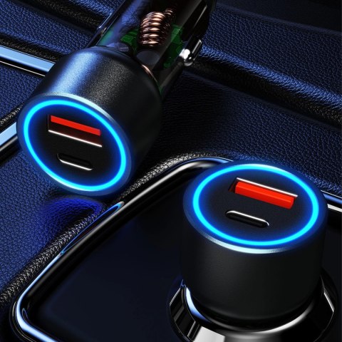 Ładowarka samochodowa Dudao R4T 30W USB-A / USB-C - szara Ładowarka samochodowa Dudao R4T 30W USB-A / USB-C - szara