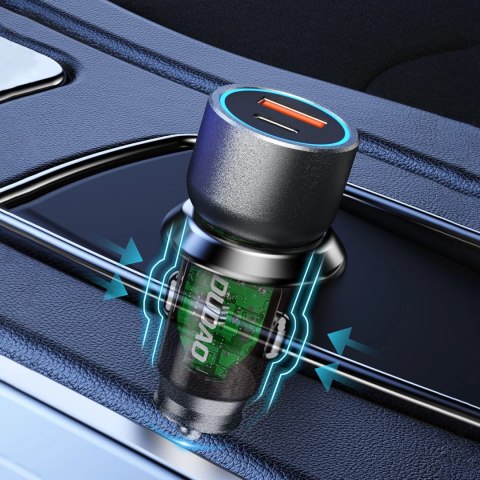 Ładowarka samochodowa Dudao R4T 30W USB-A / USB-C - szara Ładowarka samochodowa Dudao R4T 30W USB-A / USB-C - szara