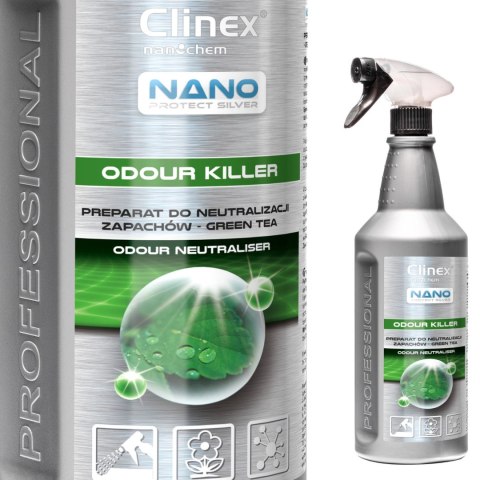 Odświeżacz powietrza do neutralizacji zapachów CLINEX Nano Protect Silver Odour Killer - Green Tea 1L Odświeżacz powietrza do neutralizacji zapachów CLINEX Nano Protect Silver Odour Killer - Green Tea 1L